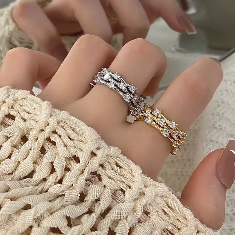 Anthropologie Silver Crystal Wrapped Ring - Picture 4 of 6